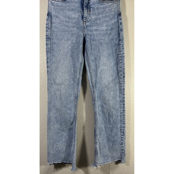 ZARA Women's Size 2 Light Blue Denim Distressed Raw Hem Jeans - Picture 7 of 16